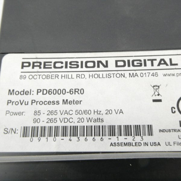 PRECISION DIGITAL PD6000-6R0 85-265VAC NSNP