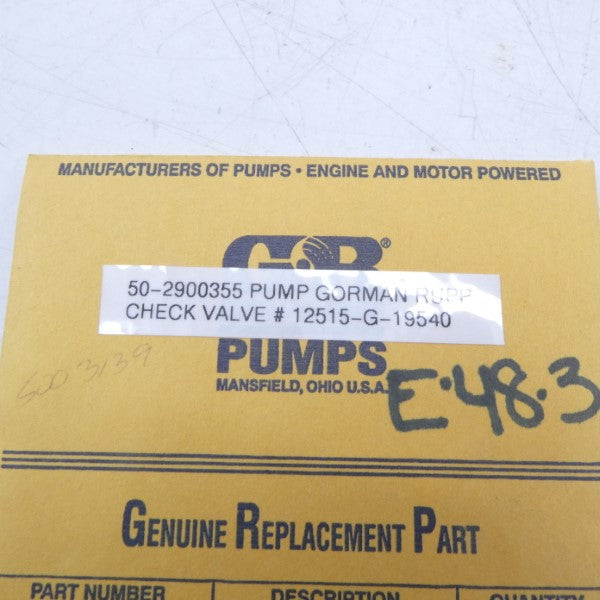 GORMAN RUPP PUMPS 12515G 19540 NSMP