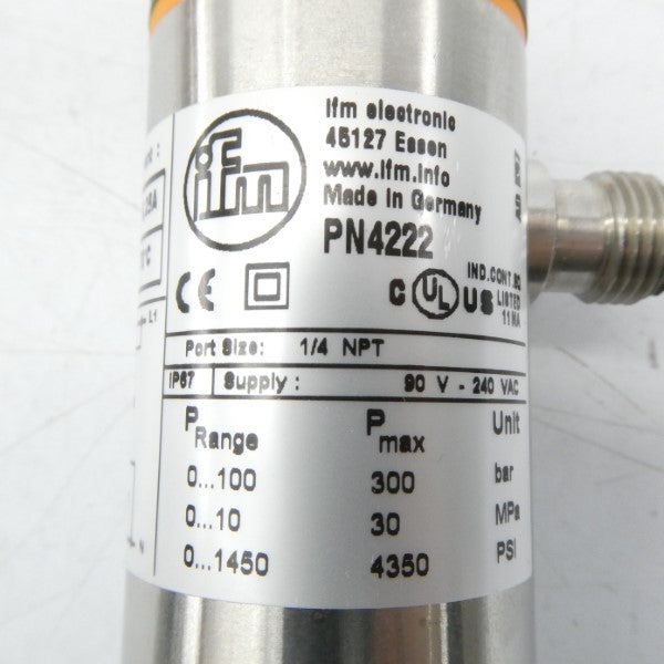 IFM EFECTOR PN4222 PN-100-SBN14-HFBOW/LS//V 90-240VAC NSMP