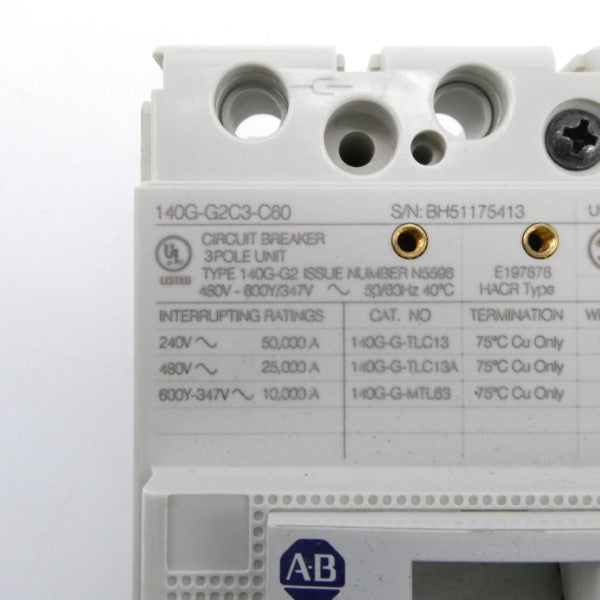 ALLEN BRADLEY 140G-G2C3-C60 SER. A 480V 60A NSMP