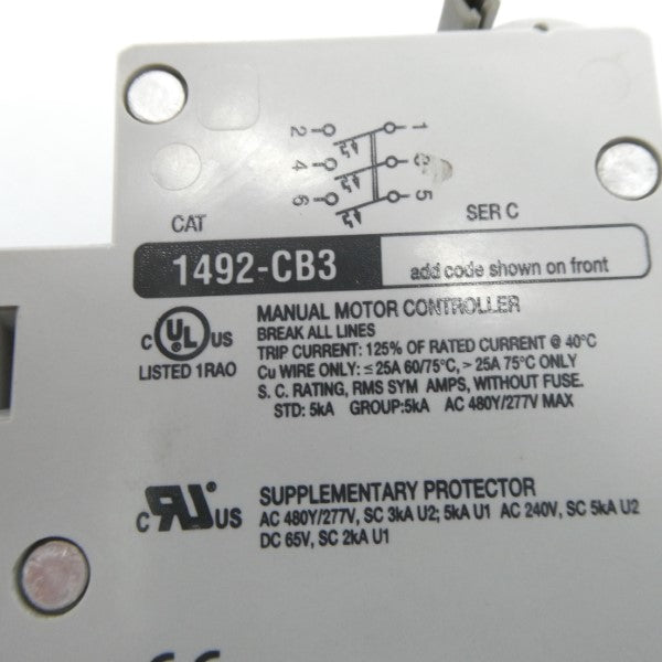 ALLEN BRADLEY 1492-CB3H500 SER. C 277VAC 50A NSMP