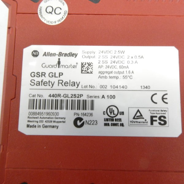 ALLEN BRADLEY 440R-GL2S2P SER. A 24VDC 0.3A NSNP