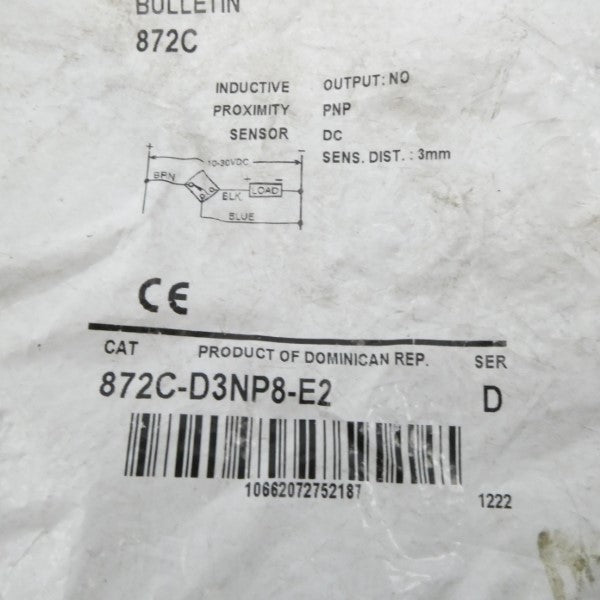 ALLEN BRADLEY 872C-D3NP8-E2 SER. D NSMP