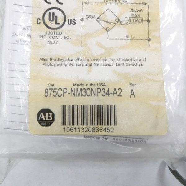 ALLEN BRADLEY 875CP-NM30NP34-A2 SER. A 10-40VDC NSMP