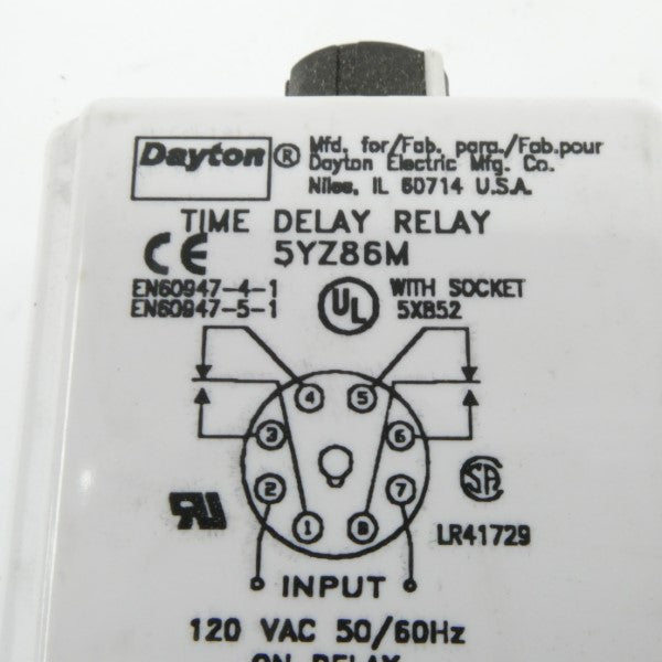 DAYTON 5YZ86M 120VAC 10A .1-5S NSNP