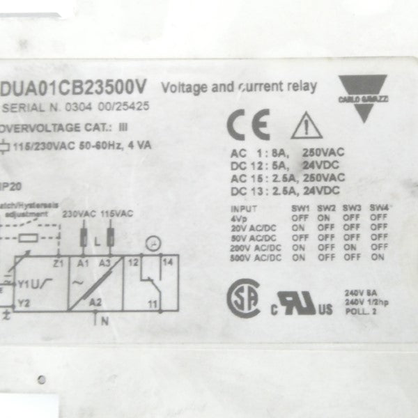 CARLO GAVAZZI DUA01CB23500V 115/230VAC NSNP