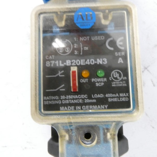 ALLEN BRADLEY 871L-B20E40-N3 SER. A 20-250VAC/DC NSNP