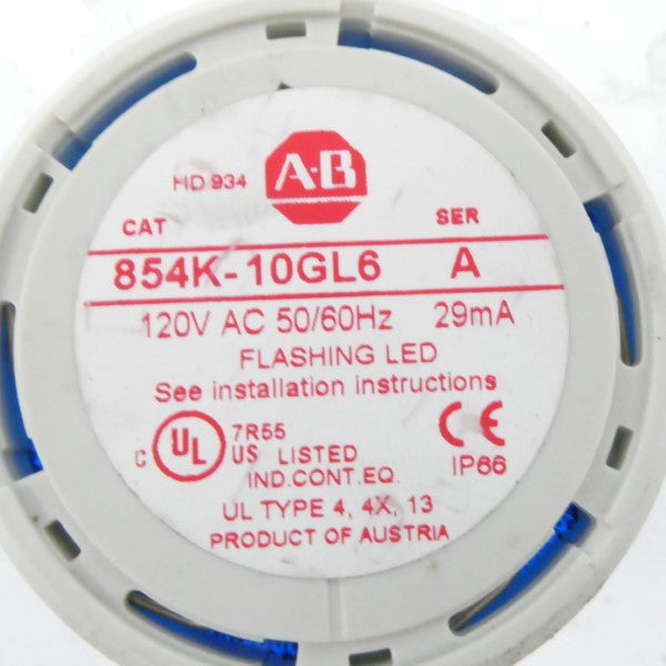 ALLEN BRADLEY 854K-10GL6 SER. A 120VAC NSNP