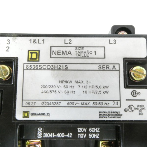 SQUARE D 8536SCO3H21S SER. A 110/120V NSNP