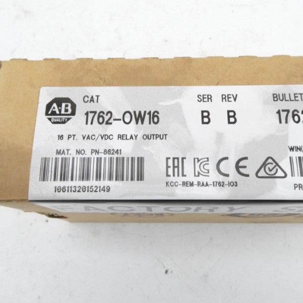 ALLEN BRADLEY 1762-OW16 SER. B DATE: 2016 REV. B NSFS