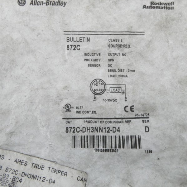 ALLEN BRADLEY 872C-DH3NN12-D4 SER. D NSMP