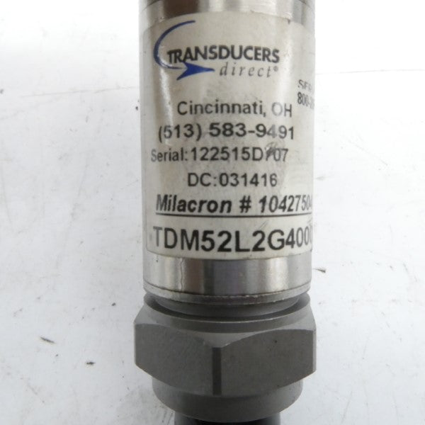 TRANSDUCERS DIRECT TDM52L2G40021S003-SN-SK 16-30VDC 0-4000PSI NSNP