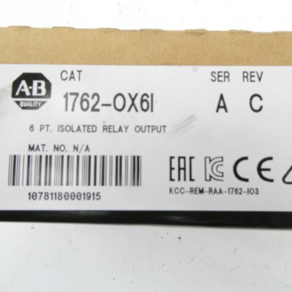 ALLEN BRADLEY 1762-OX6I SER. A DATE: 2016 REV. C NSFS