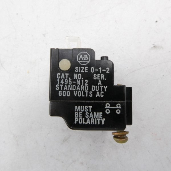ALLEN BRADLEY 1495-N12 SER. A 600VAC (BK/WH) NSMP