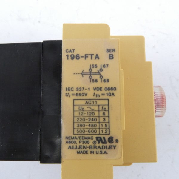 ALLEN BRADLEY 196-FTA SER. B 600VAC 1.2A (BK/WH) NSMP