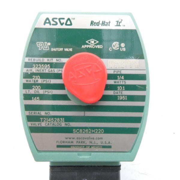 ASCO SC8262H220 110/120V 210PSI 1/4" NSMP