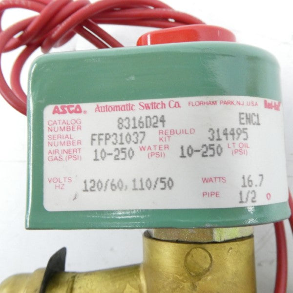 ASCO 8316D24 110/120V 10-250PSI 1/2" NSNP