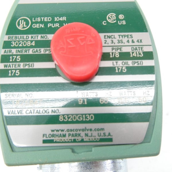 ASCO 8320G130 110/120V 175PSI 1/8" NSNP