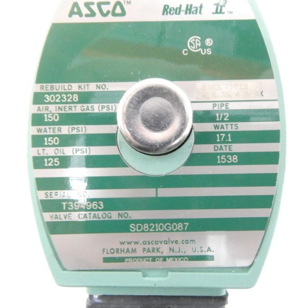 ASCO SD8210G087 110/120V 150PSI 1/2" NSMP