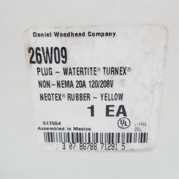 DANIEL WOODHEAD 26W09 120/208V 20A NSMP