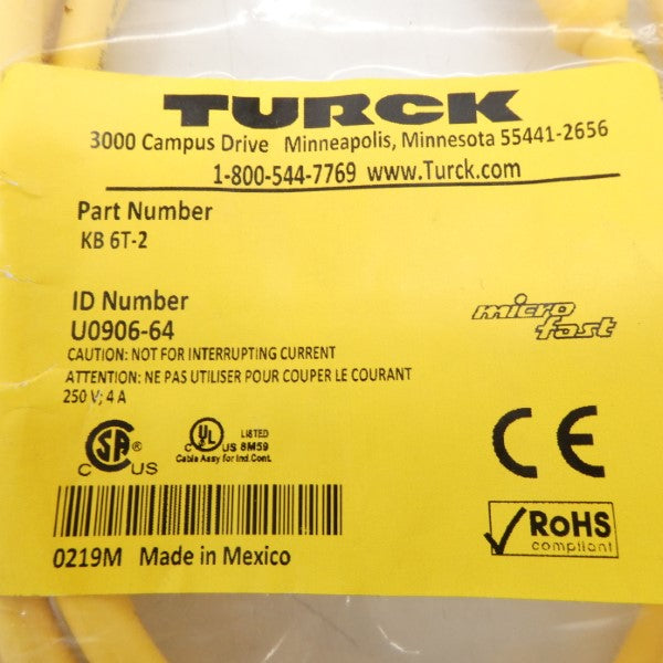 TURCK KB6T-2 U0906-64 250V 4A NSMP