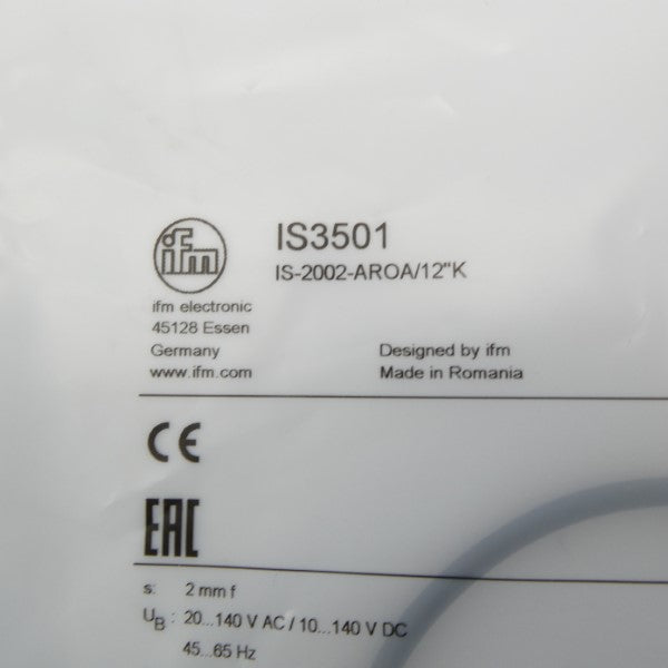 IFM EFECTOR IS3501 IS-2002-AROA/12"K 20-140VAC NSMP
