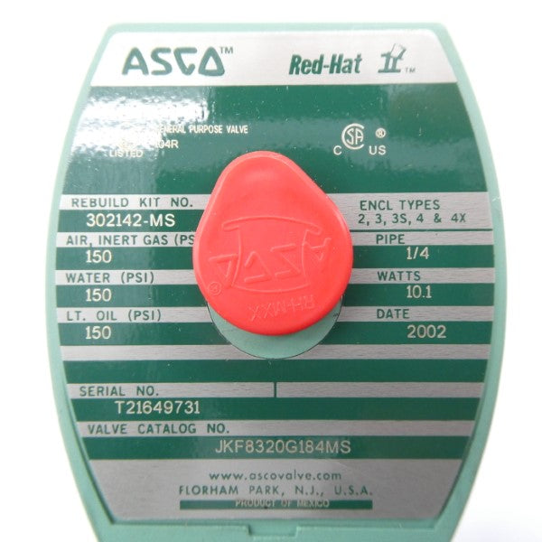 ASCO JKF8320G184MS 110/120V 150PSI 1/4" NSMP