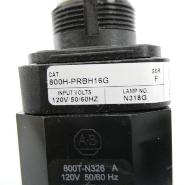 ALLEN BRADLEY 800H-PRBH16G SER. F 120V (WH) NSMP