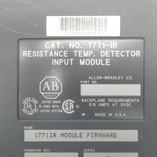 ALLEN BRADLEY 1771-IR SER. A F/W J 5VDC 0.9A NSNP