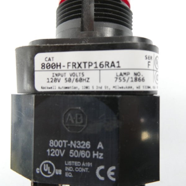 ALLEN BRADLEY 800H-FRXTP16RA1 SER. F 120V (WH) NSMP