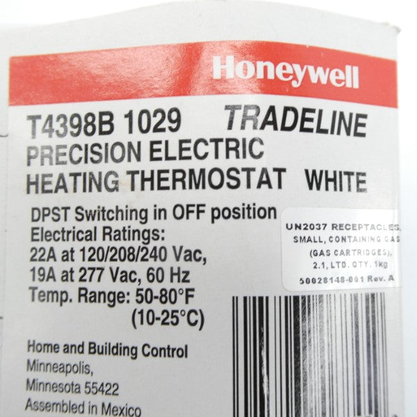 HONEYWELL T4398B1029 277VAC 19A 50-80'F NSMP