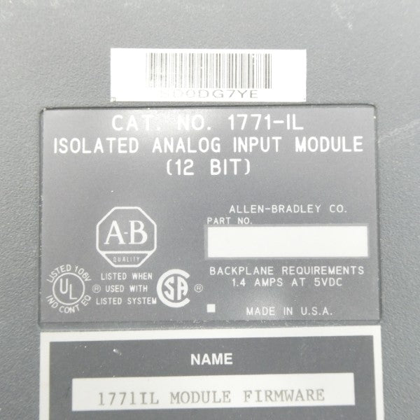 ALLEN BRADLEY 1771-IL SER. A F/W B 5VDC 1.4A NSNP