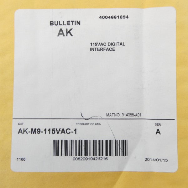 ROCKWELL AUTOMATION AK-M9-115VAC-1 SER. A 115VAC NSFS