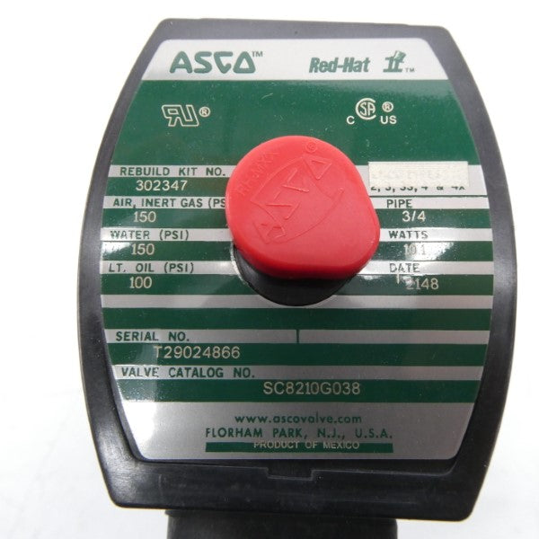 ASCO SC8210G038 110/120V 150PSI 3/4" NSMP