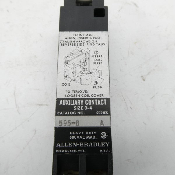 ALLEN BRADLEY 595-B SER. A 600VAC (BK/YL) NSMP