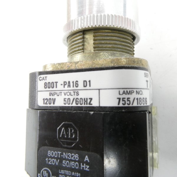 ALLEN BRADLEY 800T-PA16WD1 SER. T 120V (WH) NSMP
