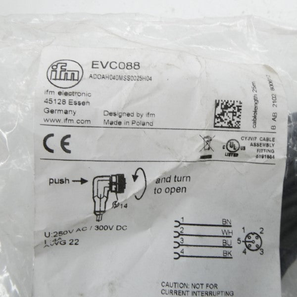 IFM EFECTOR EVC088 ADOAH040MSS0025H04 250VAC 4A NSMP