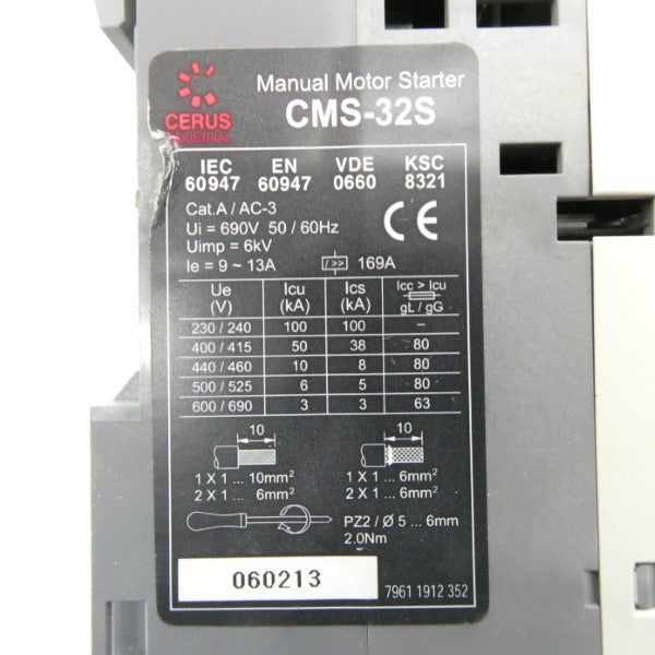 CERUS INDUSTRIAL CMS-32S 690V 9-13A NSMP