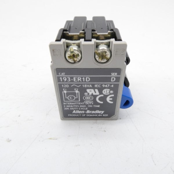 ALLEN BRADLEY 193-ER1D SER. D 120VAC (WH) NSMP