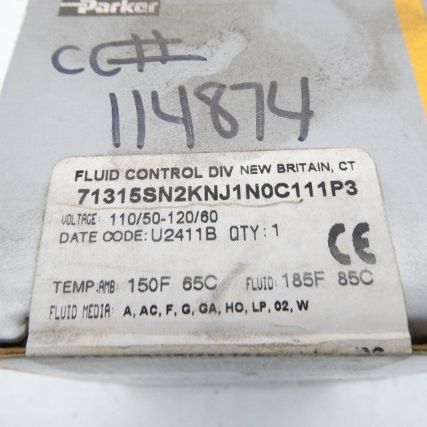 PARKER 71315SN2KNJ1N0C111P3 110/120V NSFS