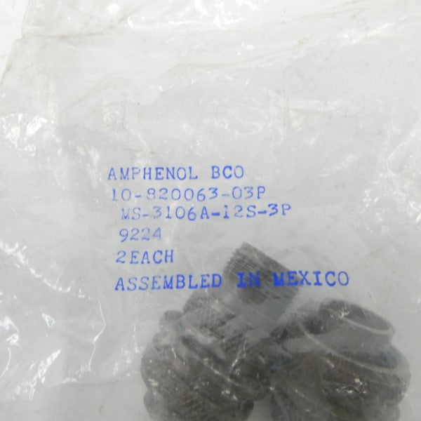 AMPHENOL 10-820063-03P MS-3106A-12S-3P NSMP