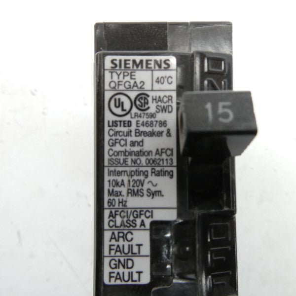 SIEMENS QFGA2 120V 15A NSNP