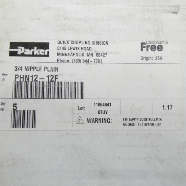 PARKER PHN12-12F 3/4" (PKG OF 5) NSMP