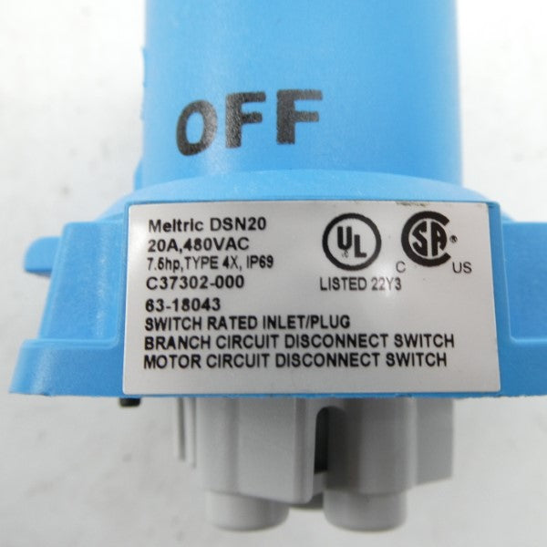 MELTRIC 63-18043 480VAC 20A (AS PICTURED) NSMP