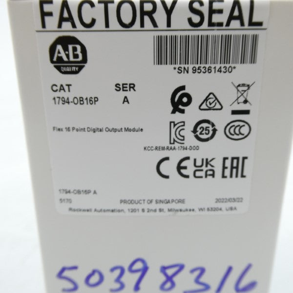 ALLEN BRADLEY 1794-OB16P SER. A DATE: 2022 (WH) NSFS