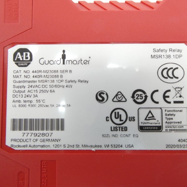 ALLEN BRADLEY 440R-M23088 SER. B 24VAC/DC (BR/WH) NSMP