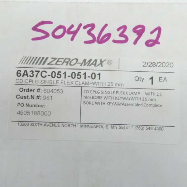 ZERO MAX 6A37C-051-051-01 NSMP