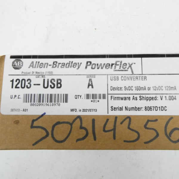 ALLEN BRADLEY 1203-USB SER. A F/W V1.004 12VDC NSFS
