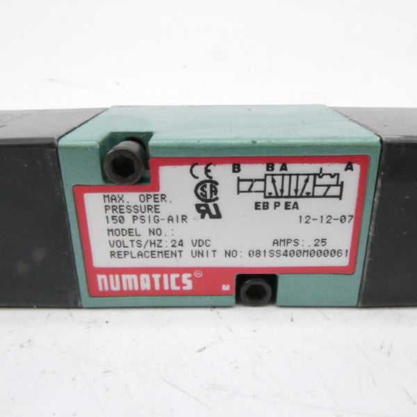 NUMATICS 081SS400M000061 24VDC .25A 150PSI NSNP