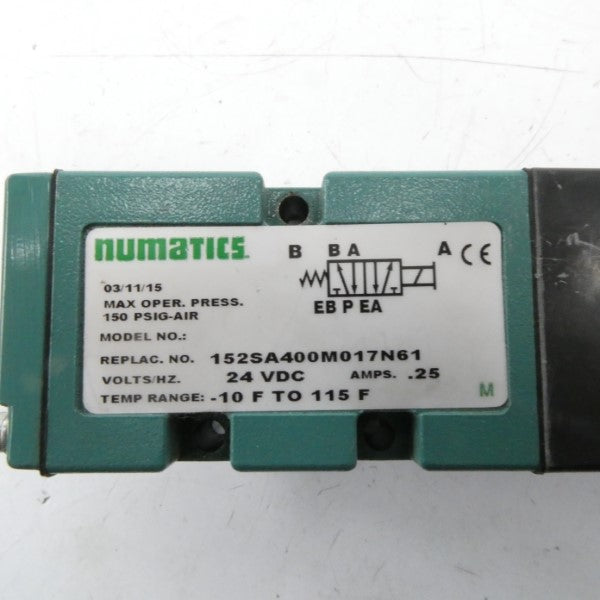 NUMATICS 152SA400M017N61 24VDC .25A 150PSI NSMP